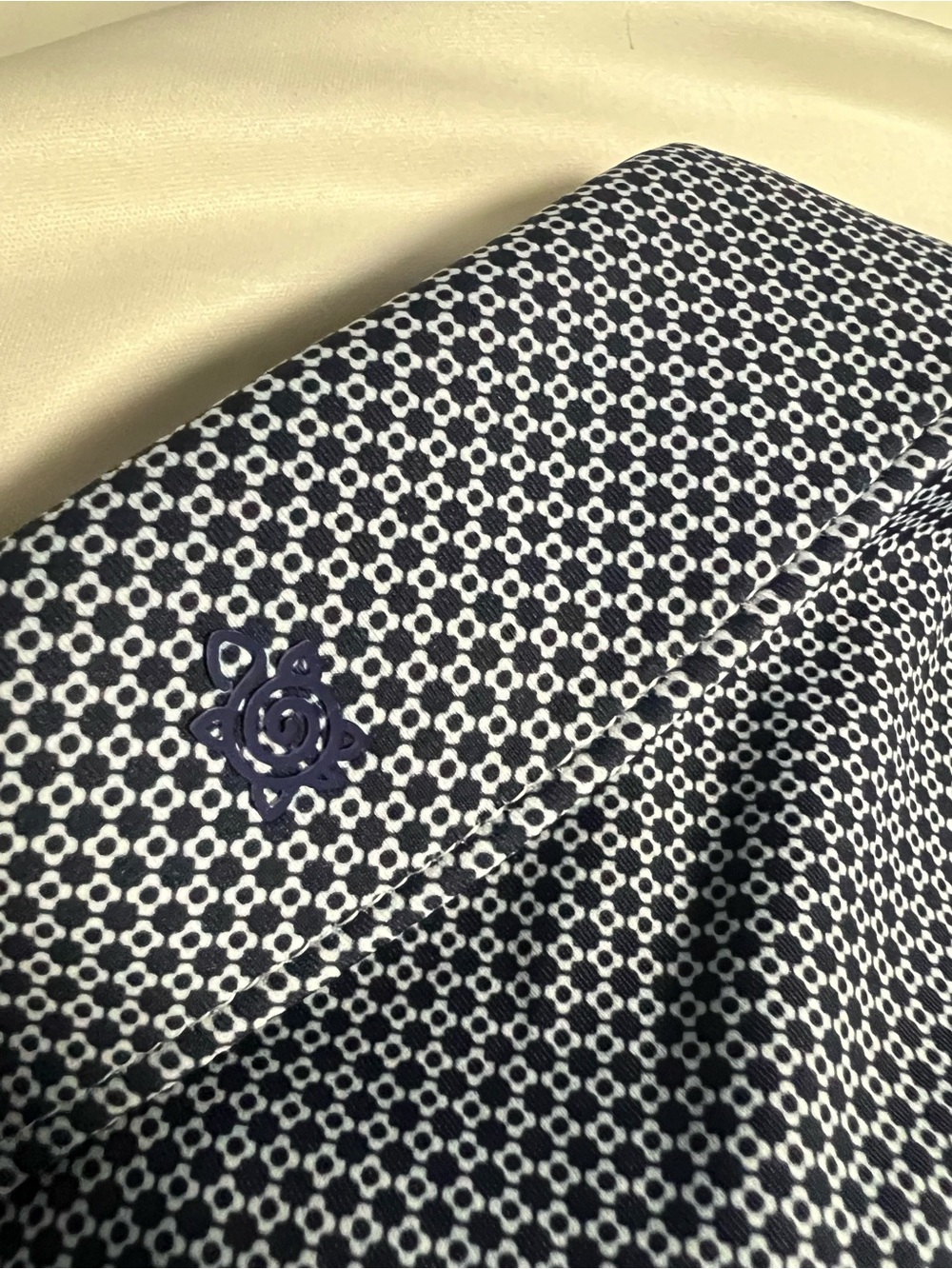 Performance Navy Micro-Pattern Golf Polo - Picture 9 of 9